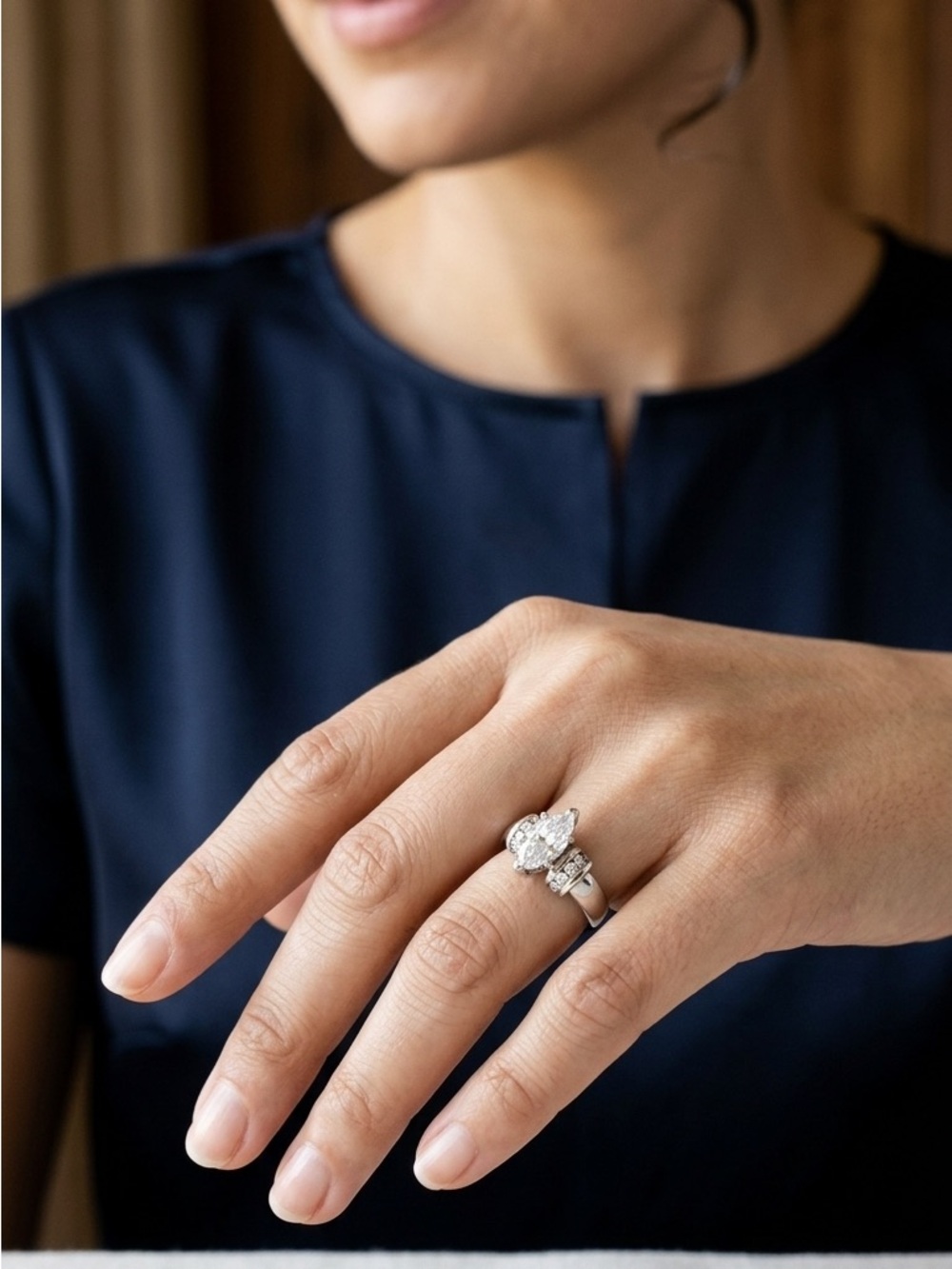 Beautiful 925 Sterling Silver CZ Engagement Ring 💍 sz 7.5